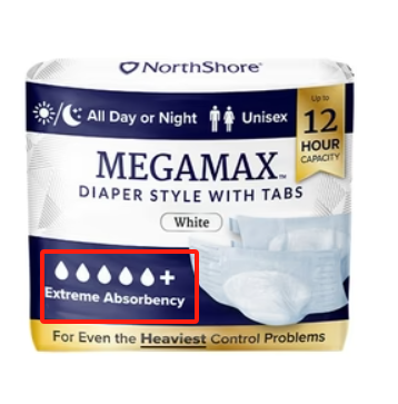 drop icon to dedicate the absorbency of the diaper