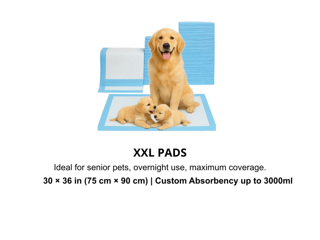xxl puppy pads bulk size chart